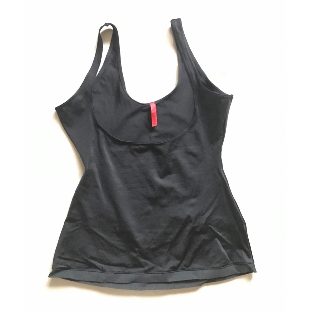 Spanx Shapewear Tank Top Open Bust Compression XL Black Womens